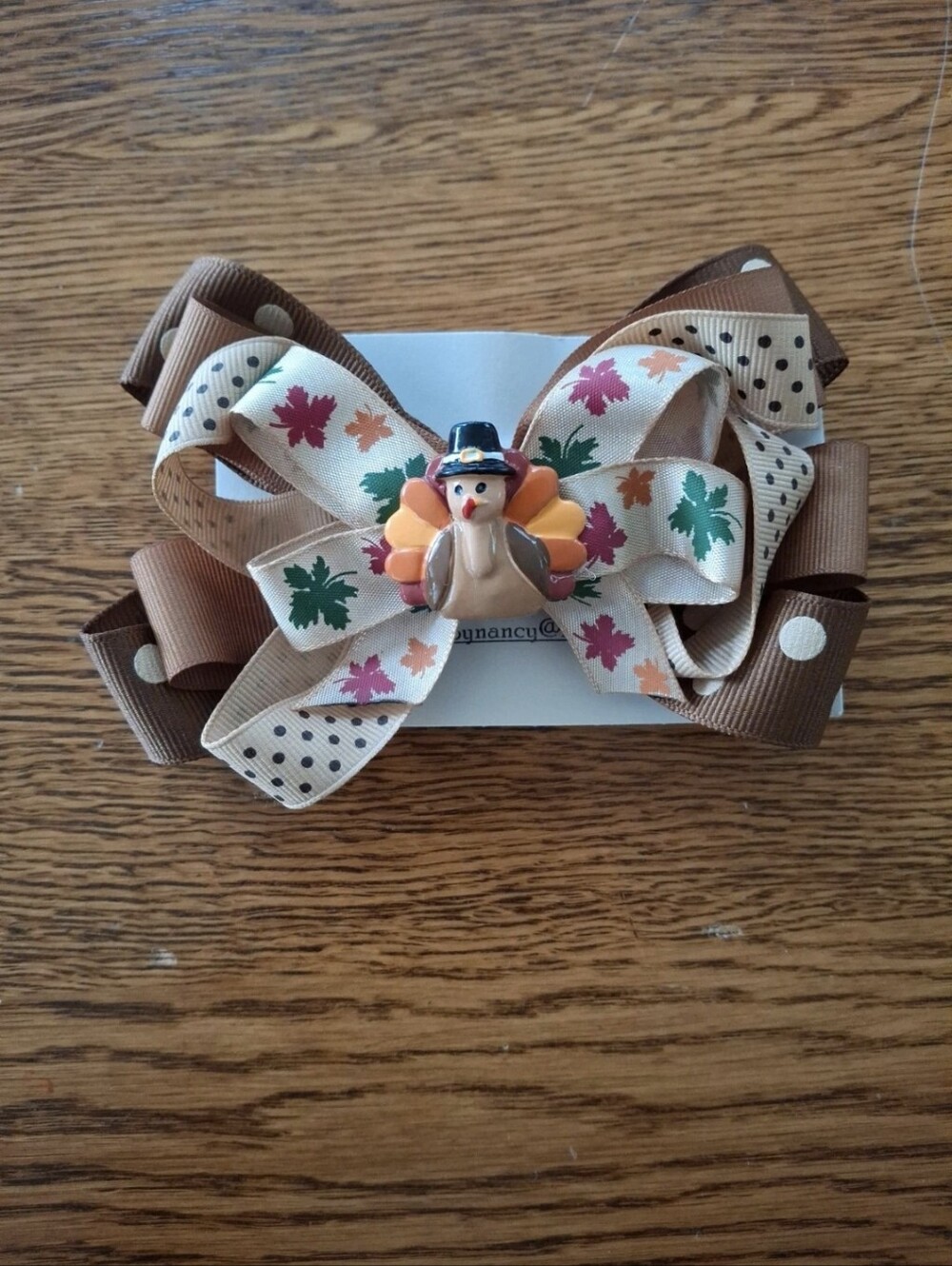 NWT girls' Thanksgiving turkey hair bow